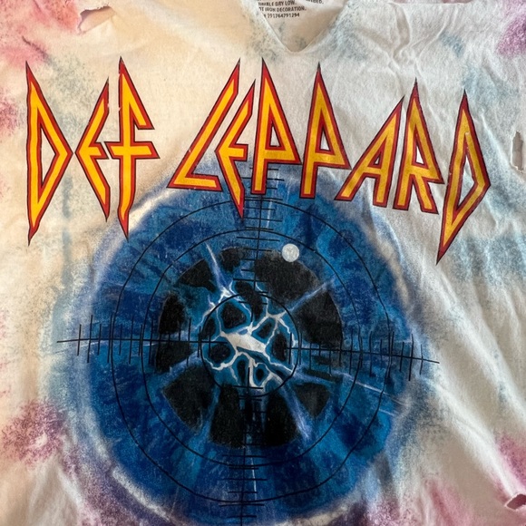 Tie-dye Def Lepord cropped tshirt - Picture 2 of 3